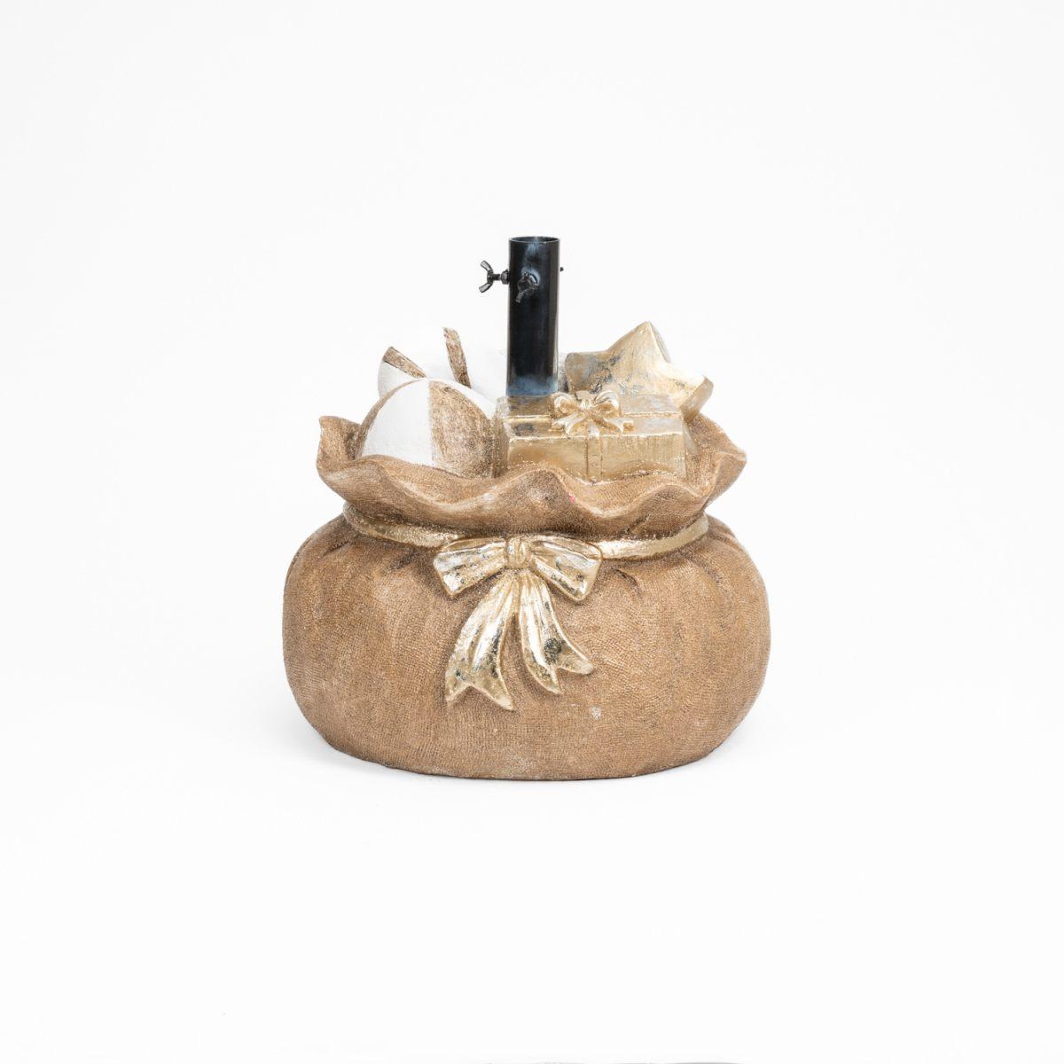 Base Albero Natale Sacco con Doni Oro cm.39x35x42 |Silani