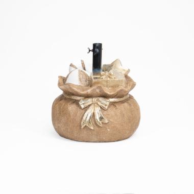 Base Albero Natale Sacco con Doni Oro cm.39x35x42 |Silani