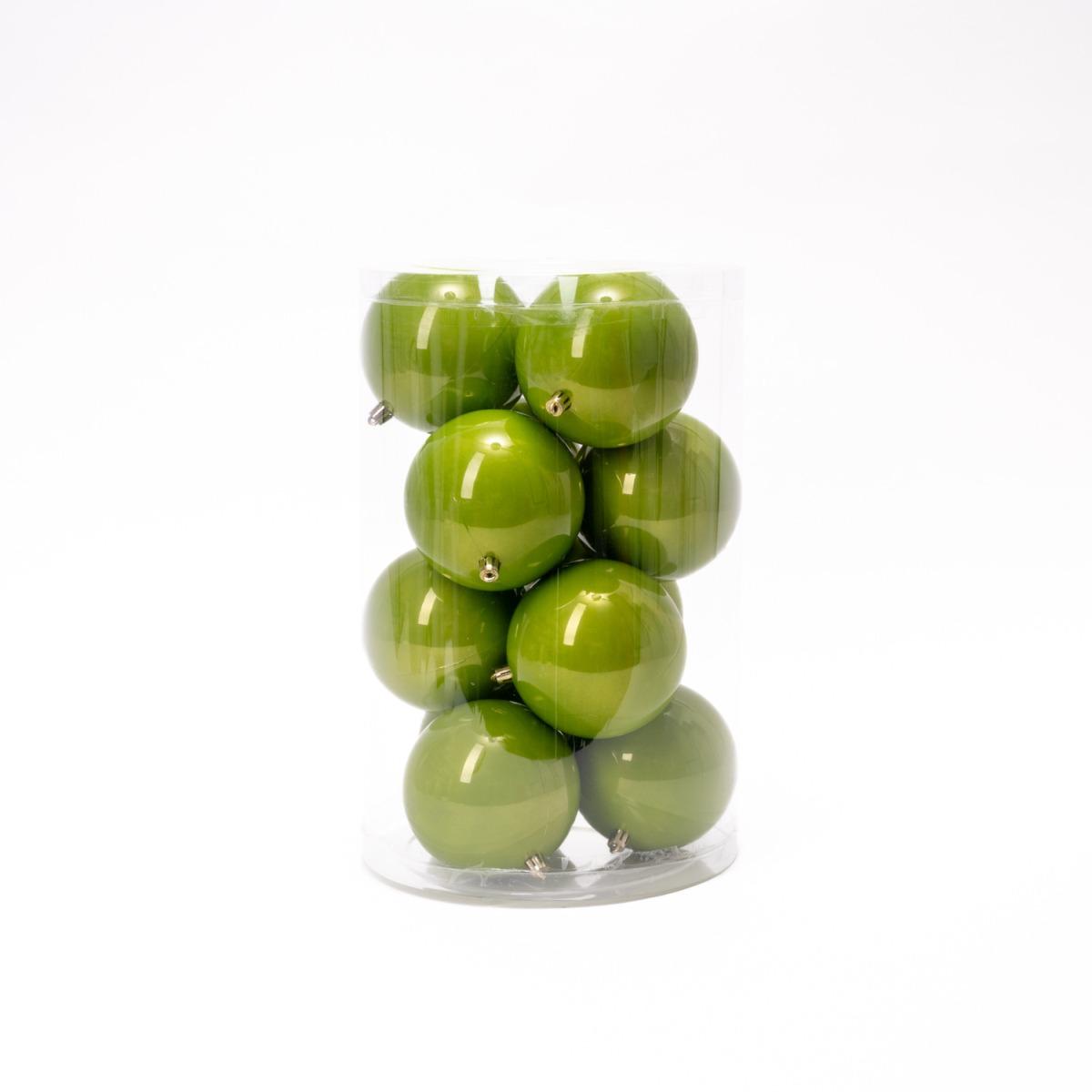 Pallina Natale cm.Ø8 Verde Pistacchio Set pz.16 |Silani