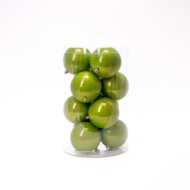 Pallina Natale cm.Ø8 Verde Pistacchio Set pz.16 |Silani