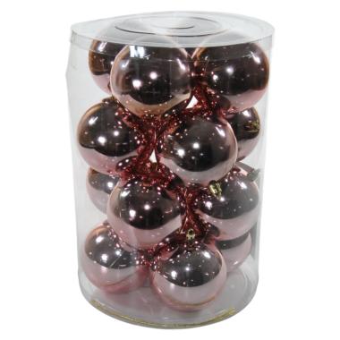 Pallina Natale cm.Ø8 Rosa Metallizzato Set pz.16 |Silani