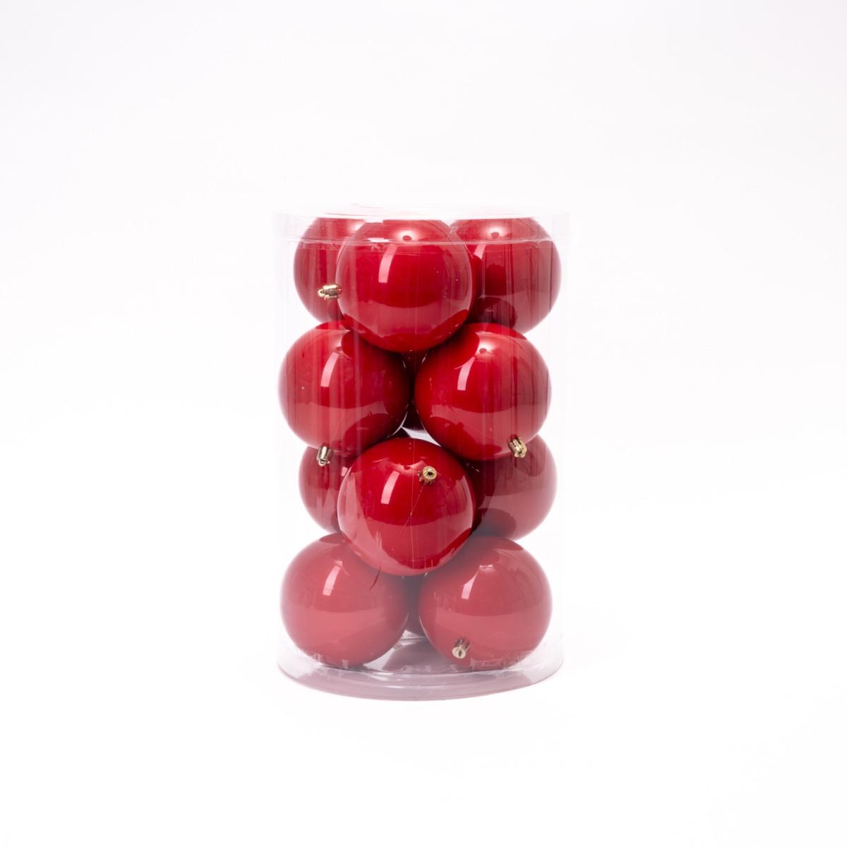 Pallina Natale cm.Ø8 Rosso Set pz.16 |Silani