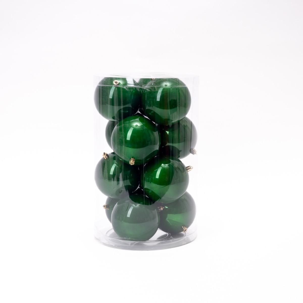 Pallina Natale cm.Ø8 Verde Foresta Set pz.16 |Silani