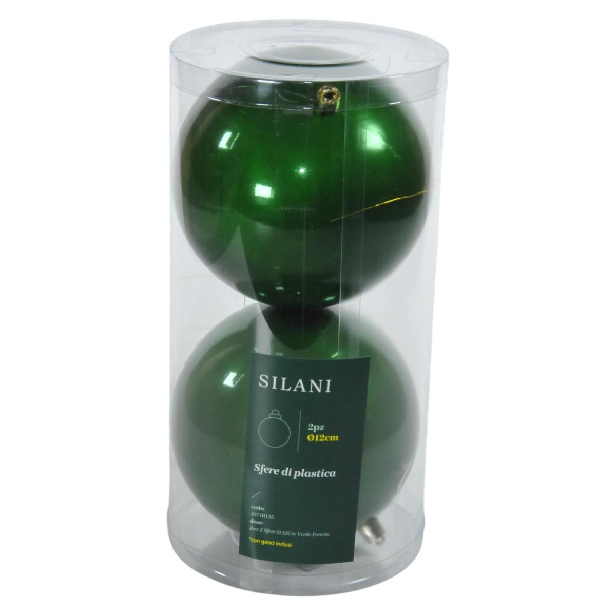 Pallina Natale cm.Ø12 Verde Foresta Set pz.2 |Silani