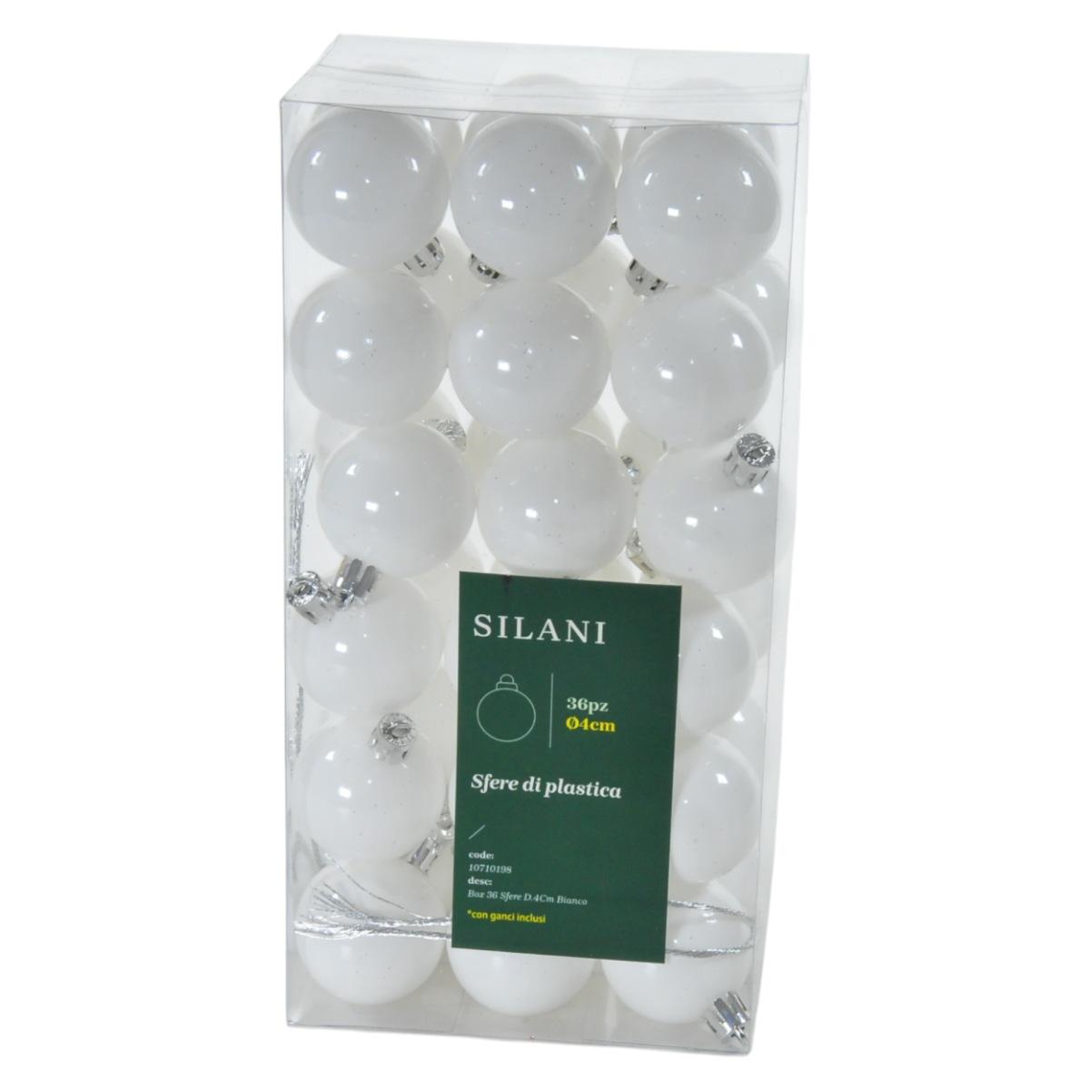 Pallina Natale cm.Ø4 Bianco Set pz.36 |Silani