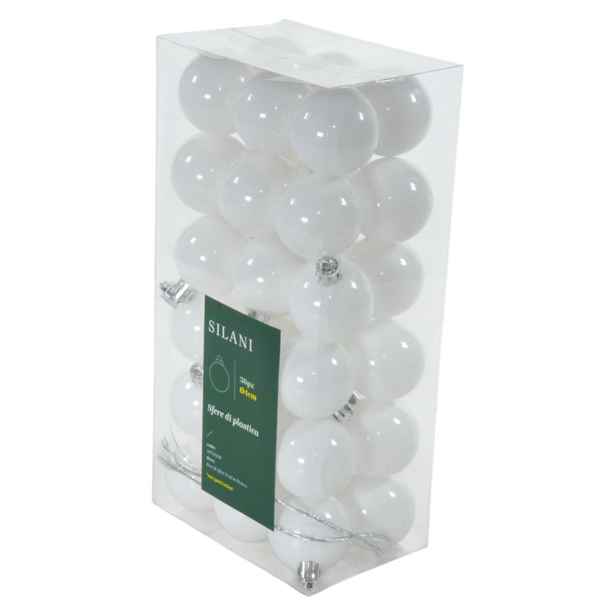 Pallina Natale cm.Ø4 Bianco Set pz.36 |Silani