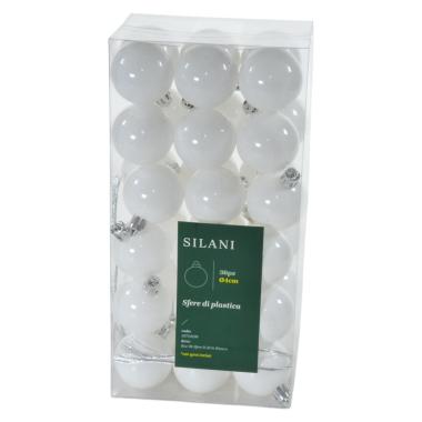 Pallina Natale cm.Ø4 Bianco Set pz.36 |Silani