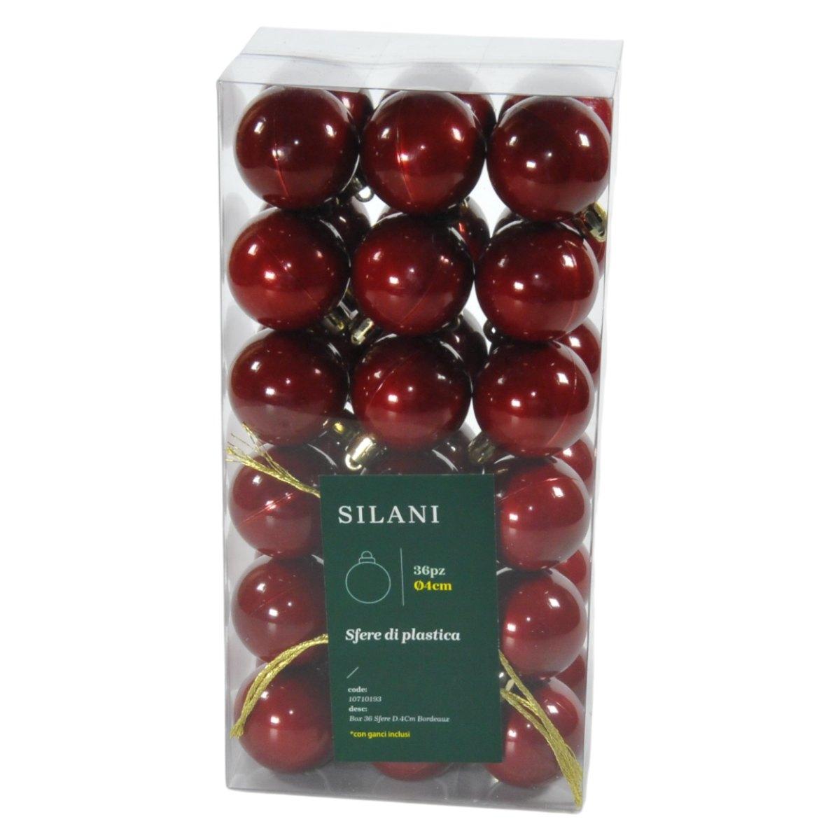 Pallina Natale cm.Ø4 Bordeaux Set pz.36 |Silani