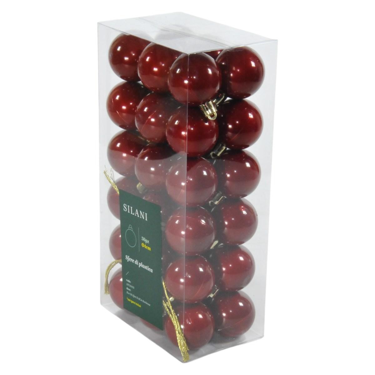 Pallina Natale cm.Ø4 Bordeaux Set pz.36 |Silani