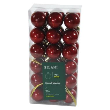 Pallina Natale cm.Ø4 Bordeaux Set pz.36 |Silani