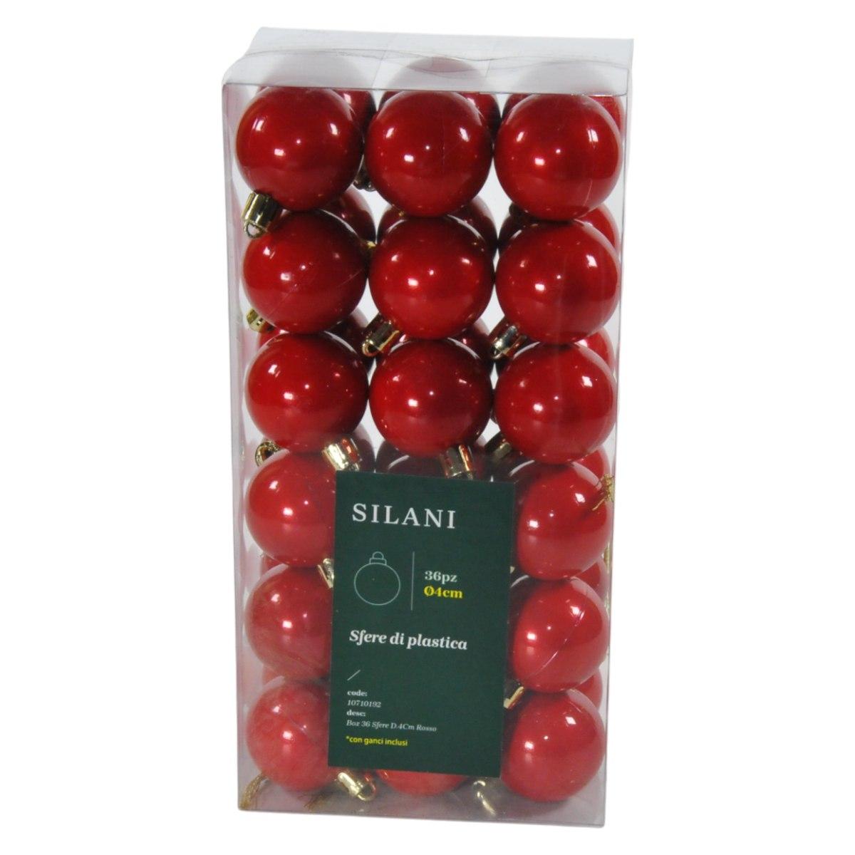 Pallina Natale cm.Ø4 Rosso Set pz.36 |Silani