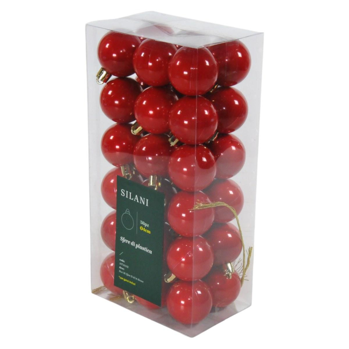 Pallina Natale cm.Ø4 Rosso Set pz.36 |Silani