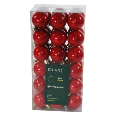 Pallina Natale cm.Ø4 Rosso Set pz.36 |Silani