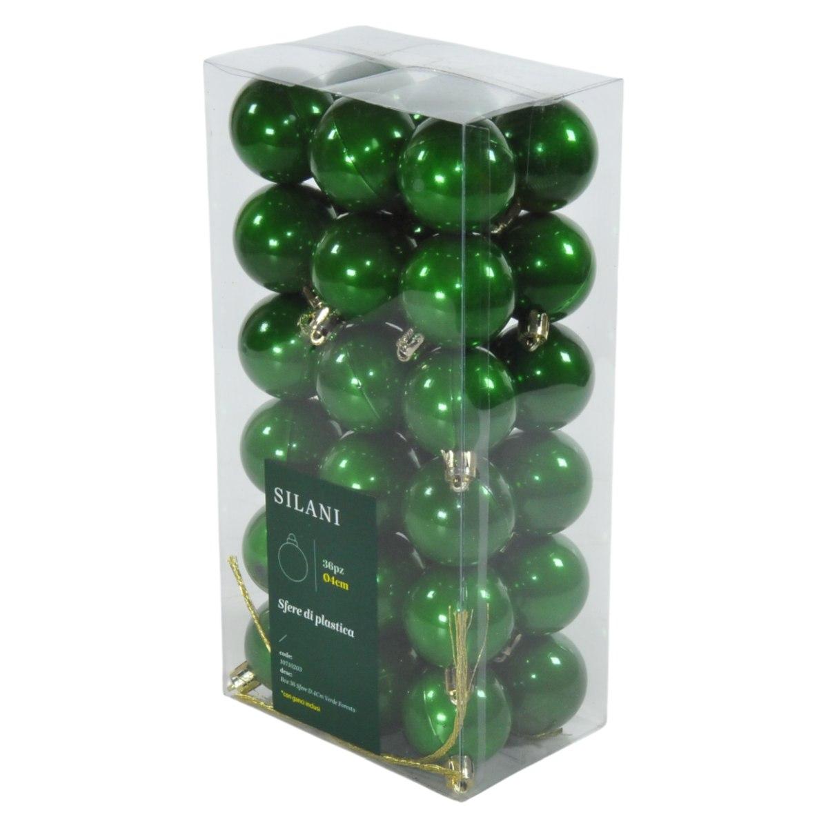Pallina Natale cm.Ø4 Verde Foresta Set pz.36 |Silani