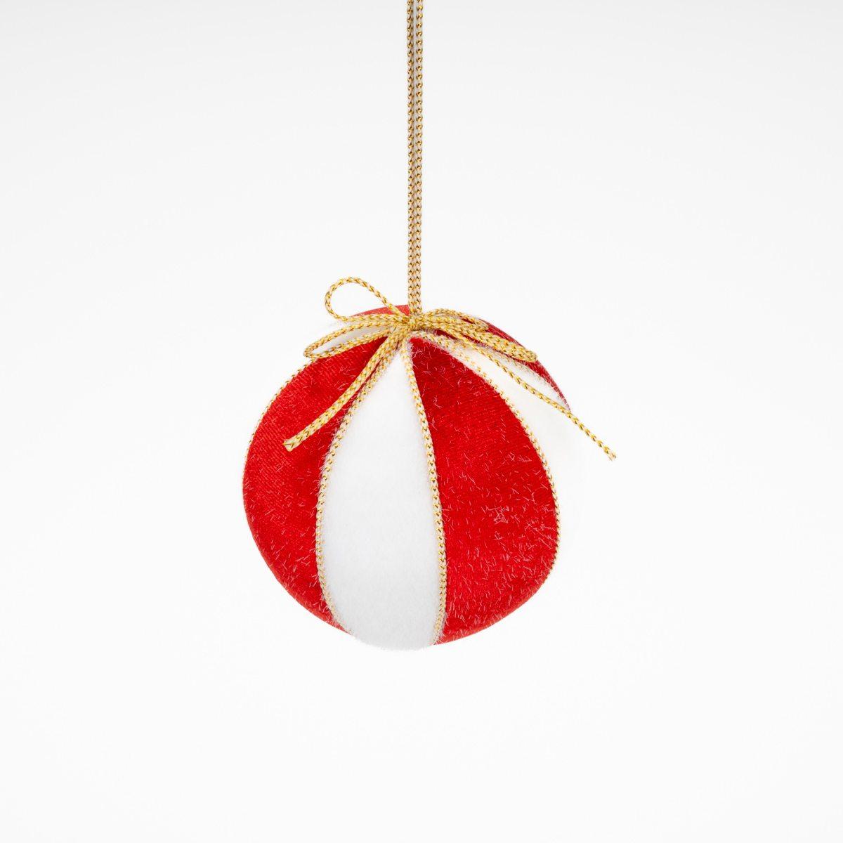 Pallina Natale cm.Ø10 Rossa a Spicchi Set pz.4 |Silani