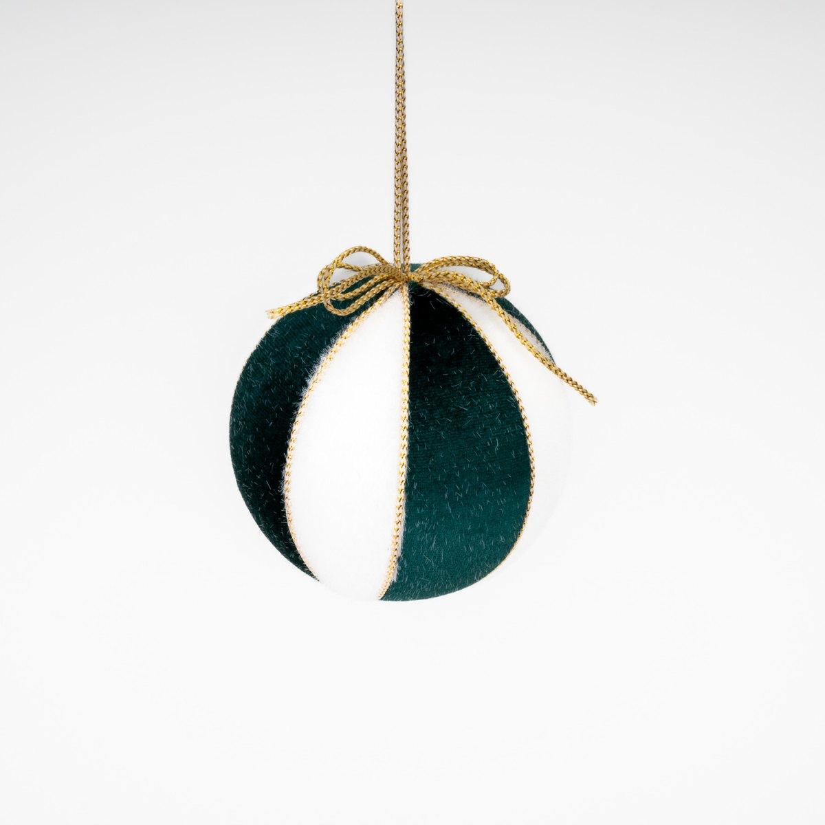 Pallina Natale cm.Ø10 Verde a Spicchi Set pz.4 |Silani