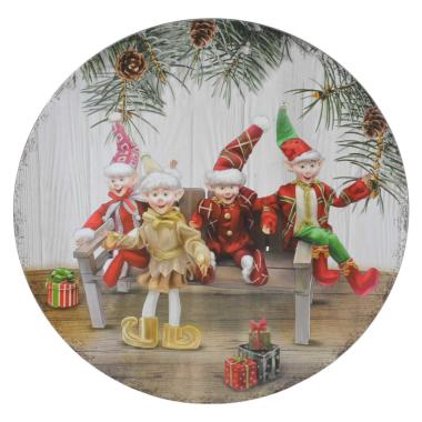 Piatto Tavola PVC Natale Elfi cm.Ø33 |Silani