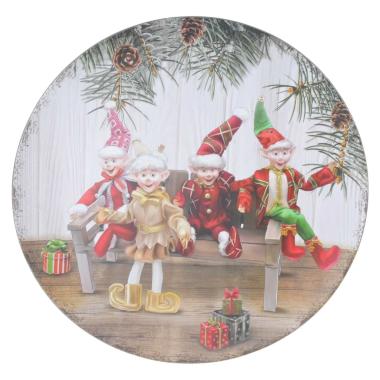 Piatto Tavola PVC Natale Elfi cm.Ø40 |Silani