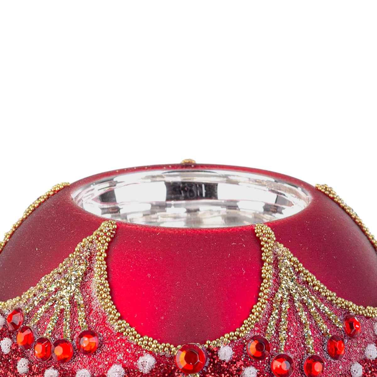Portacandela Vetro Glitz Rosso cm.Ø8 | Bizzotto