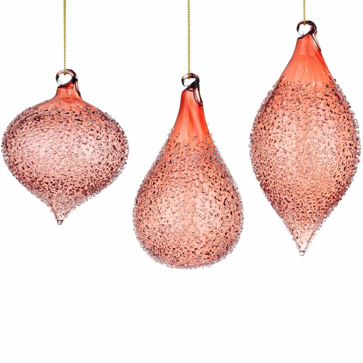 Pallina Natale Vetro cm.8 Cipolla Rosa con Bollicine |Bizzotto