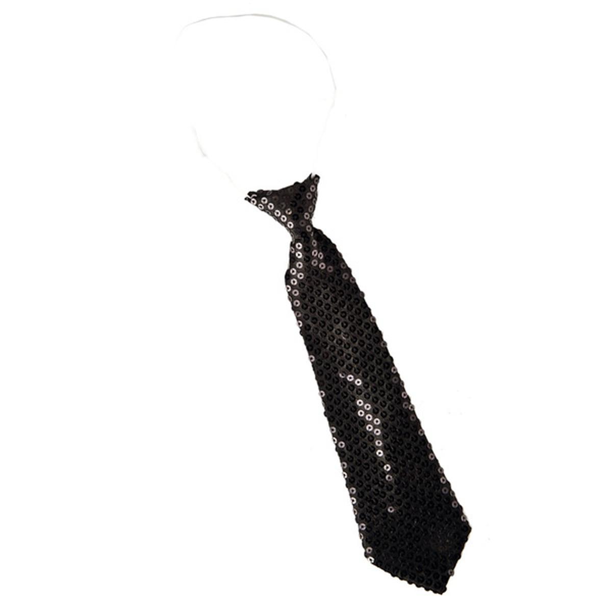 Cravatta Con Paillettes Nera |Carnival Toys