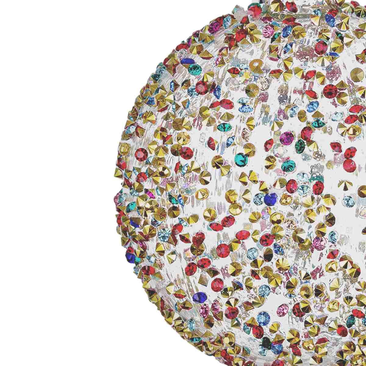 Pallina Natale Vetro cm.Ø8 Multicolor con Strass |Bizzotto