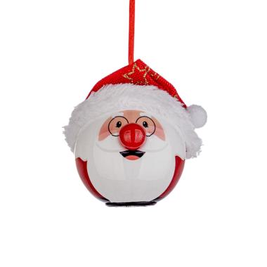 Pallina Natale cm.Ø8 Babbo Natale con LED |Bizzotto