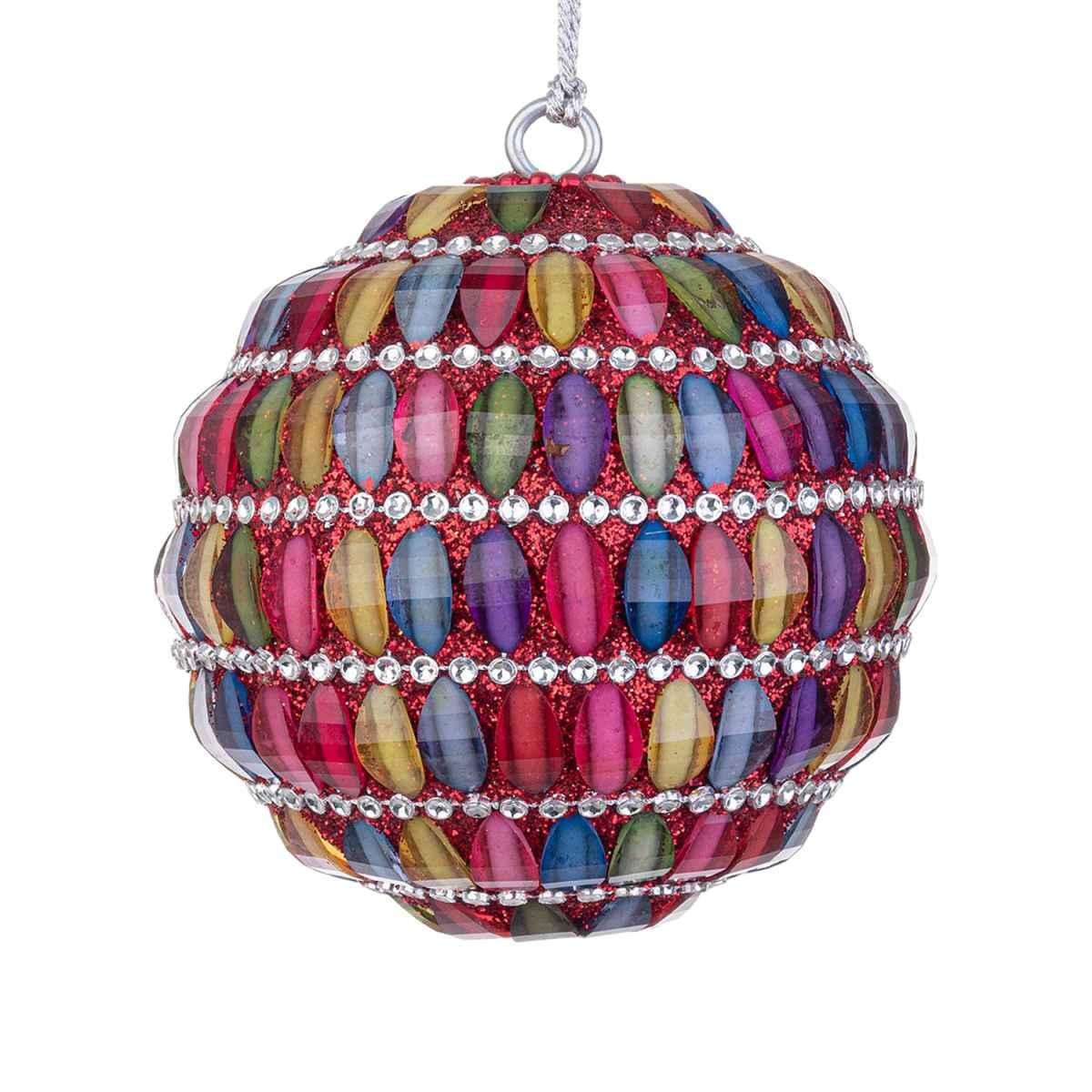 Pallina Natale cm.Ø7 Pietre Multicolor |Bizzotto