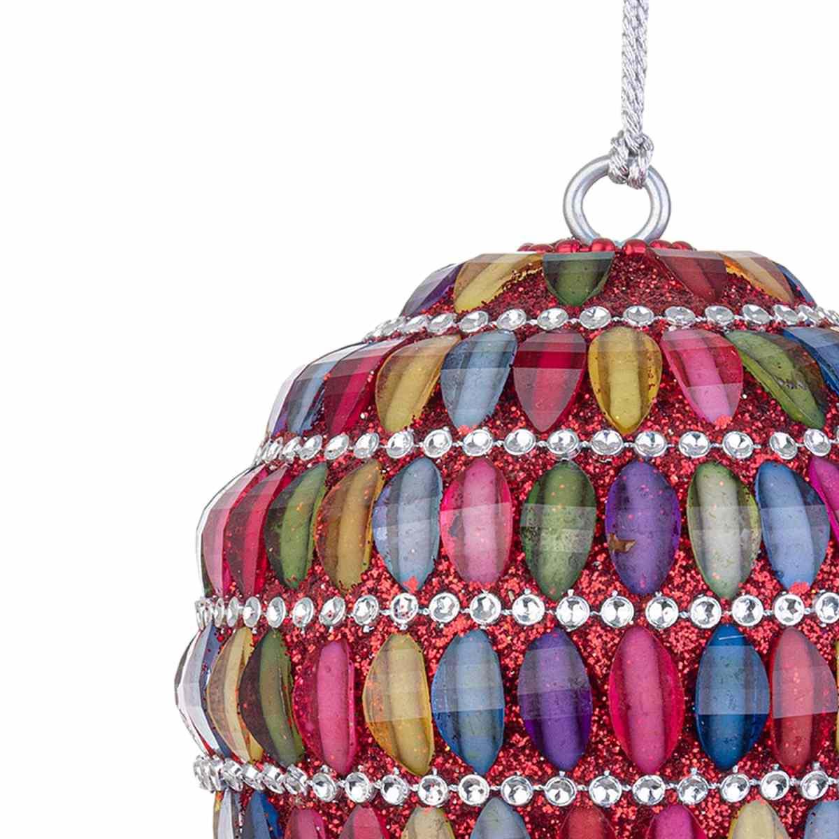 Pallina Natale cm.Ø7 Pietre Multicolor |Bizzotto