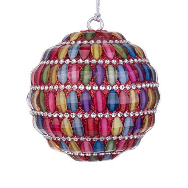 Pallina Natale cm.Ø7 Pietre Multicolor |Bizzotto