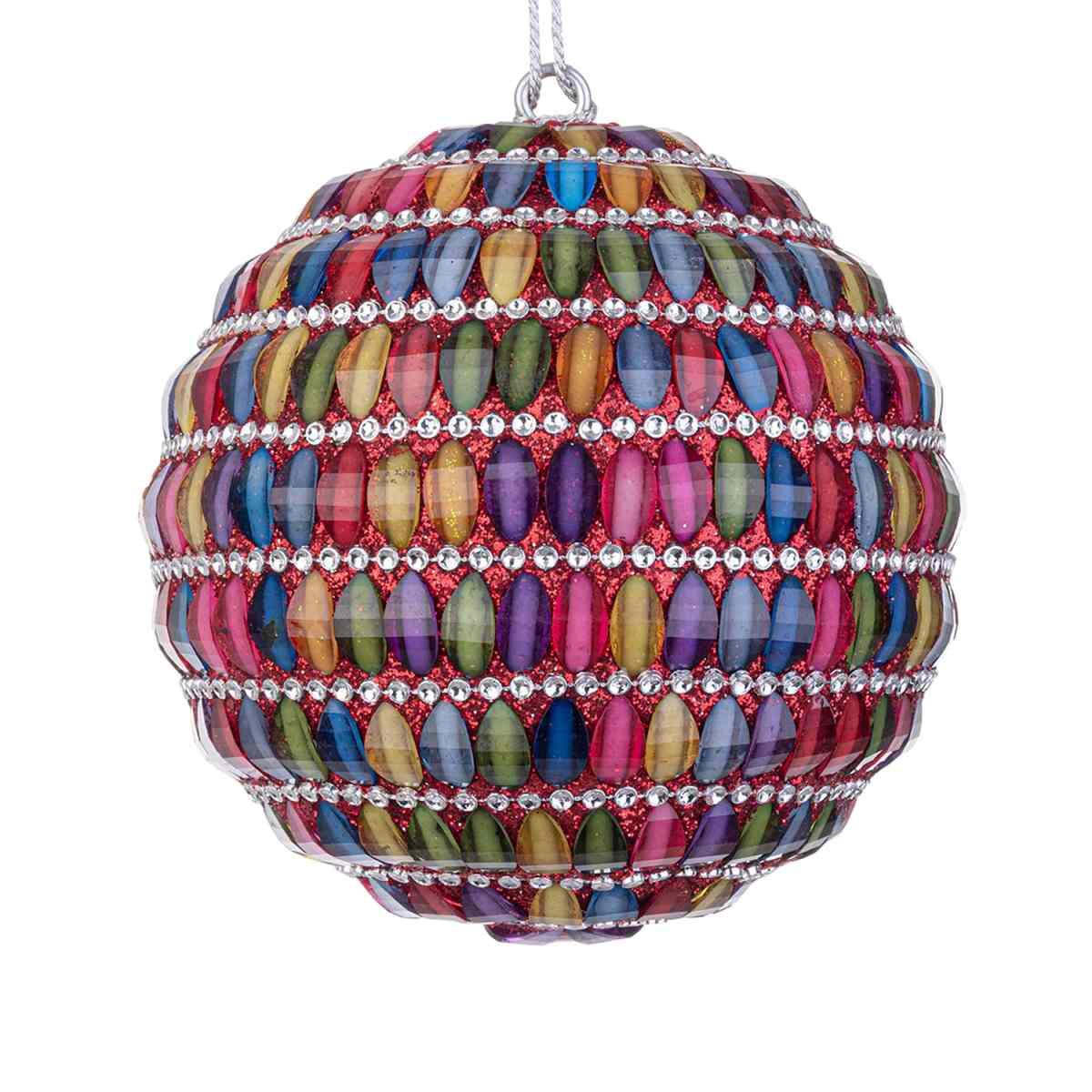 Pallina Natale cm.Ø10 Pietre Multicolor |Bizzotto