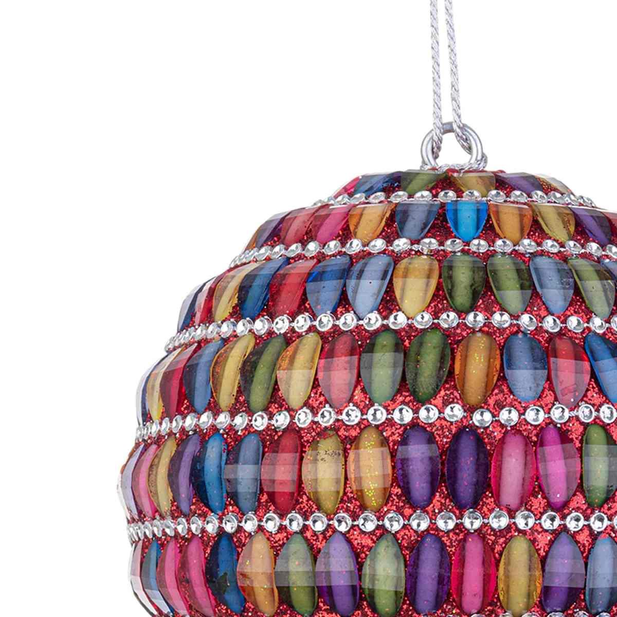 Pallina Natale cm.Ø10 Pietre Multicolor |Bizzotto