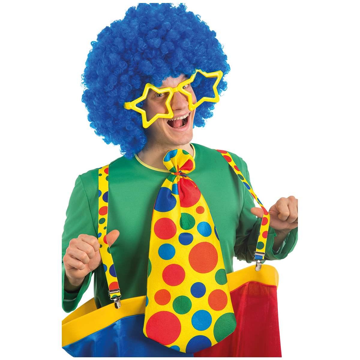 Bretelle Clown Gialle A Pois/Multicolor Elasticizzate |Carnival Toys