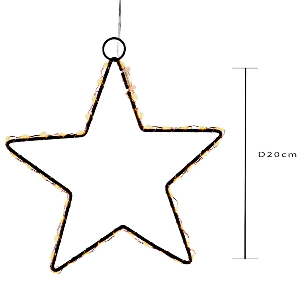 Luci Natale Esterno LED 46 Stella Bianco Caldo cm.Ø20 |Bianchi Dino