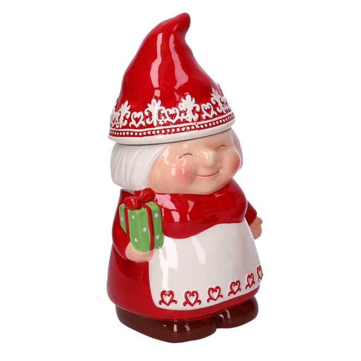 Barattolo Natale Ceramica con Gnoma cm.Ø16x27 |Vacchetti