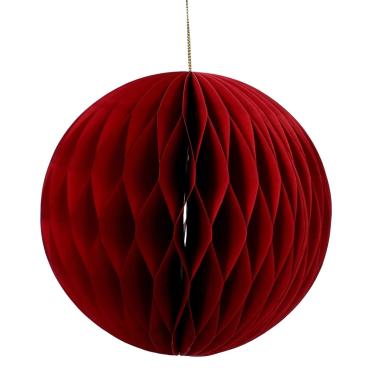 Pallina Natale Carta cm.Ø15 Rossa Nido d'Ape |Vacchetti