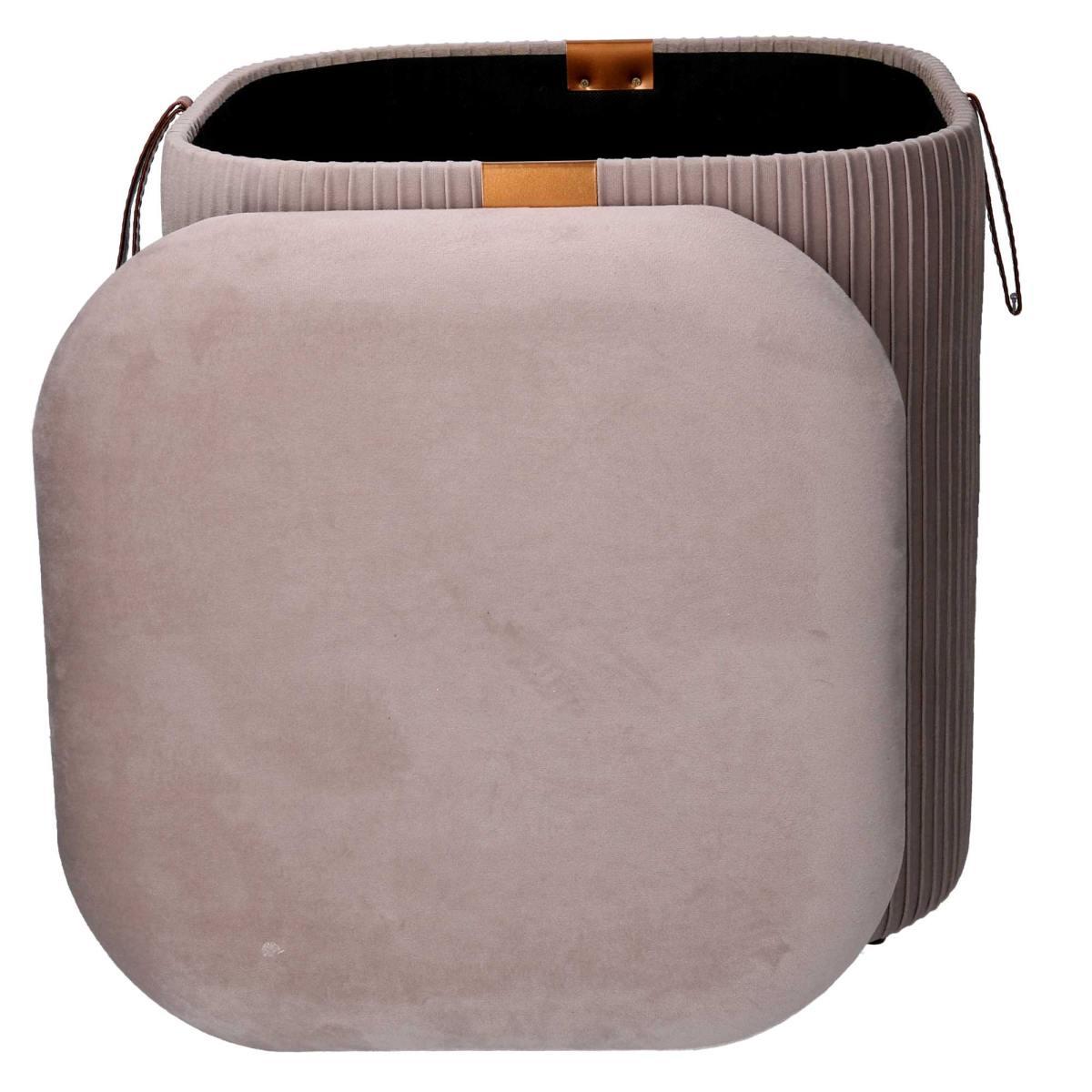 Pouf Velluto Cubo Grigio Apribile cm.34x34xh35 | Vacchetti