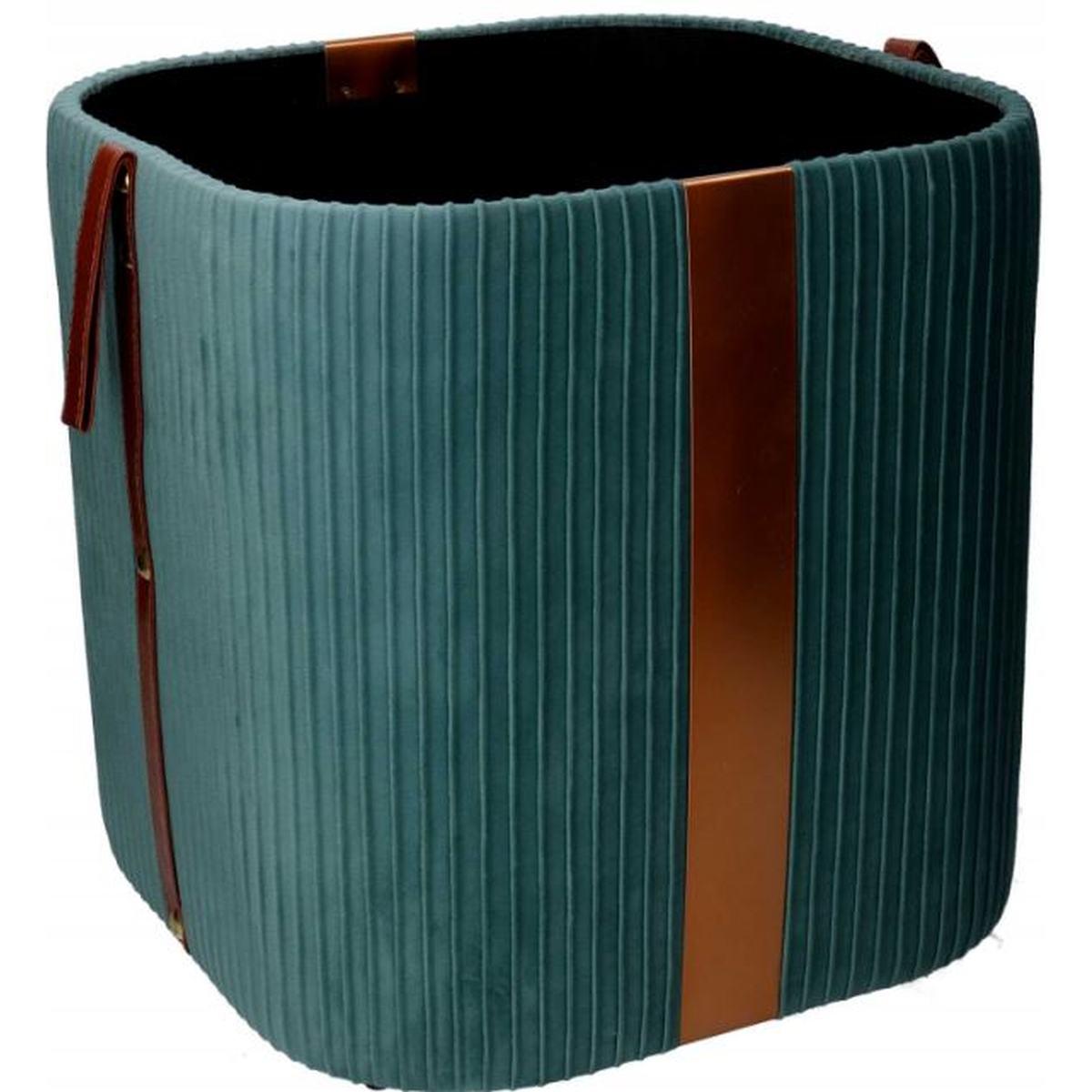 Pouf Velluto Cubo Verde Salvia Apribile cm.28x28x27 | Vacchetti