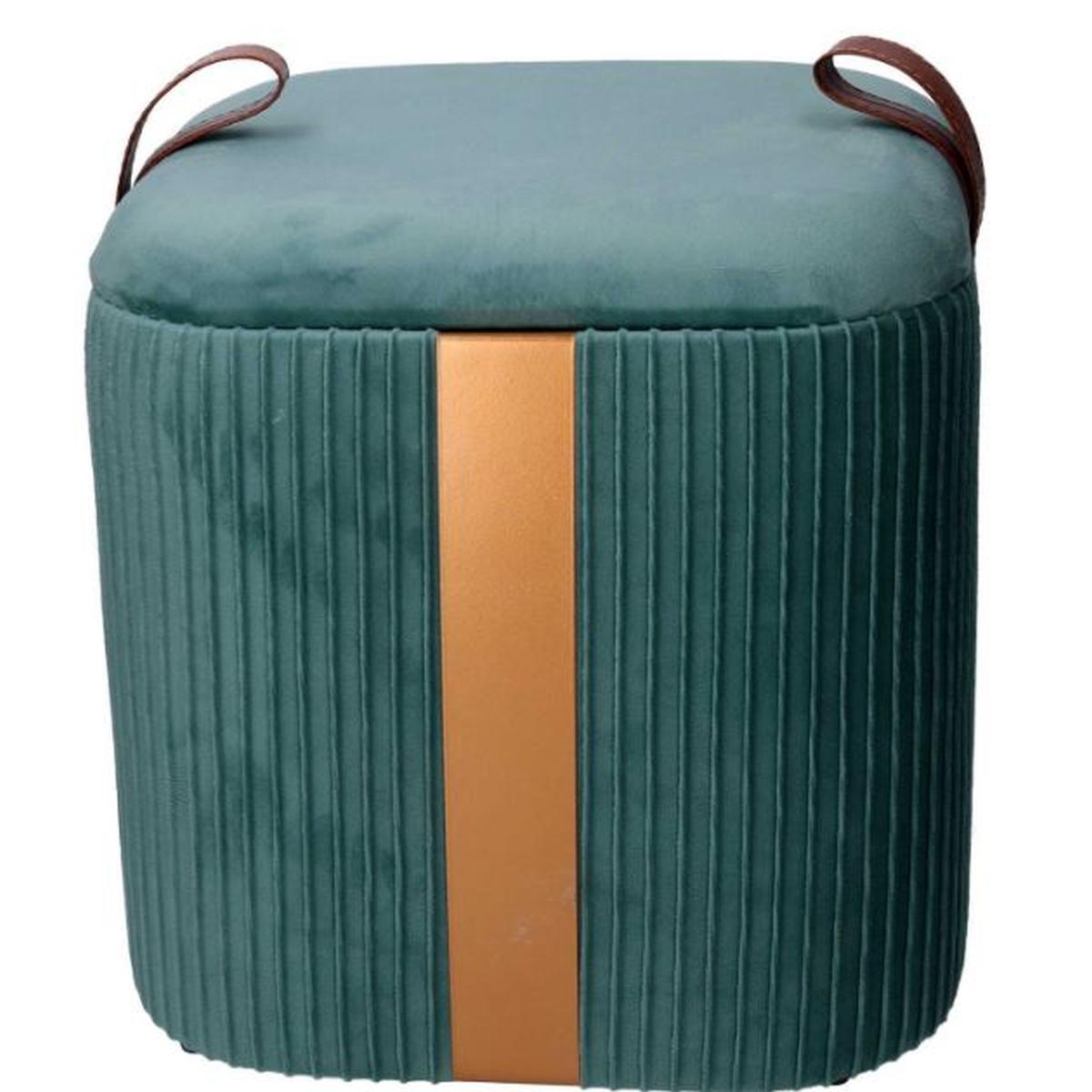 Pouf Velluto Cubo Verde Salvia Apribile cm.34x34xh35 | Vacchetti