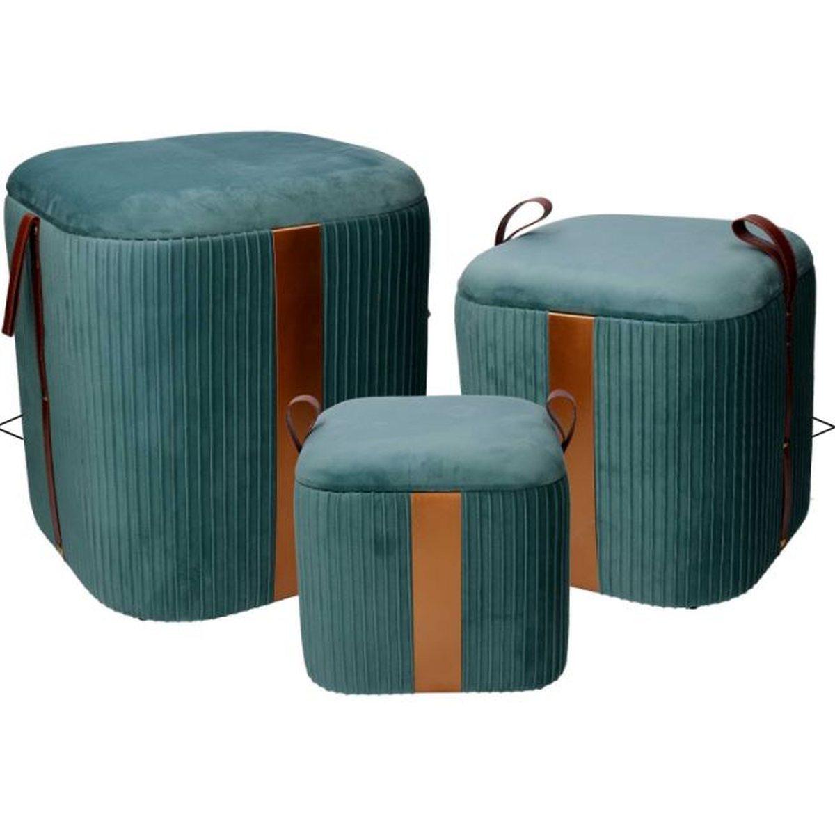 Pouf Velluto Cubo Verde Salvia Apribile cm.39x39xh43 | Vacchetti