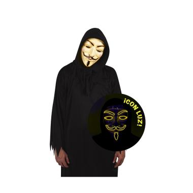 Maschera Viso Pvc Vendicatore Mr Vendetta Con Luce |Rubie's