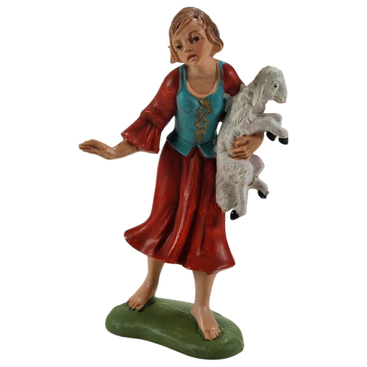 Statua cm.10 Pastorella con Pecora | Fontanini