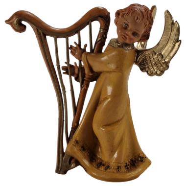 Statua cm.12 Angelo che Suona Arpa | Fontanini