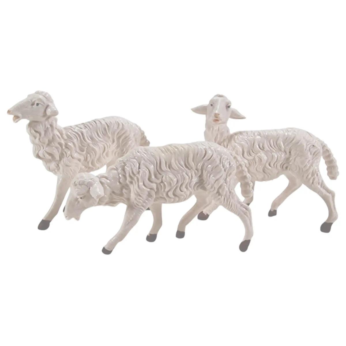 Statua presepe 19 cm pecore bianche