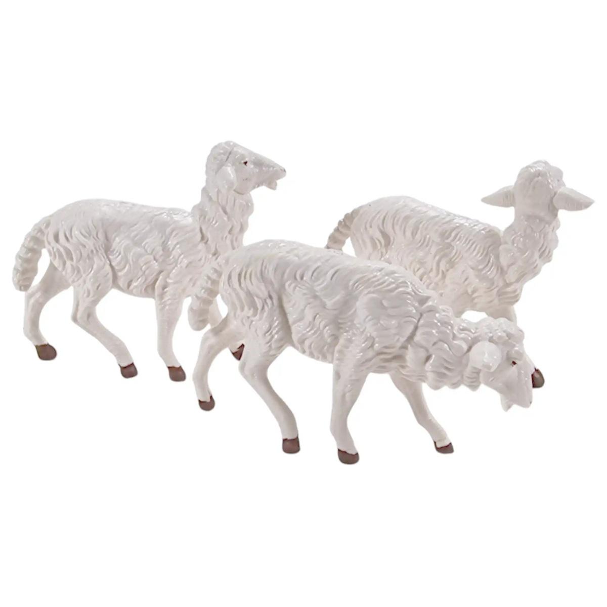 Statua presepe 19 cm pecore bianche