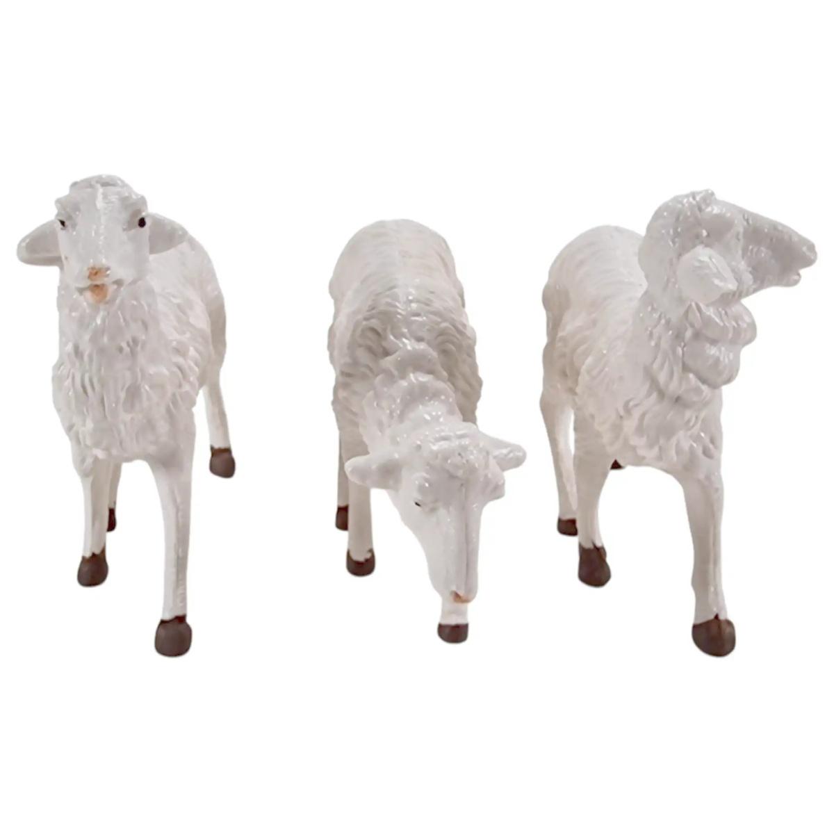 Statua presepe 19 cm pecore bianche