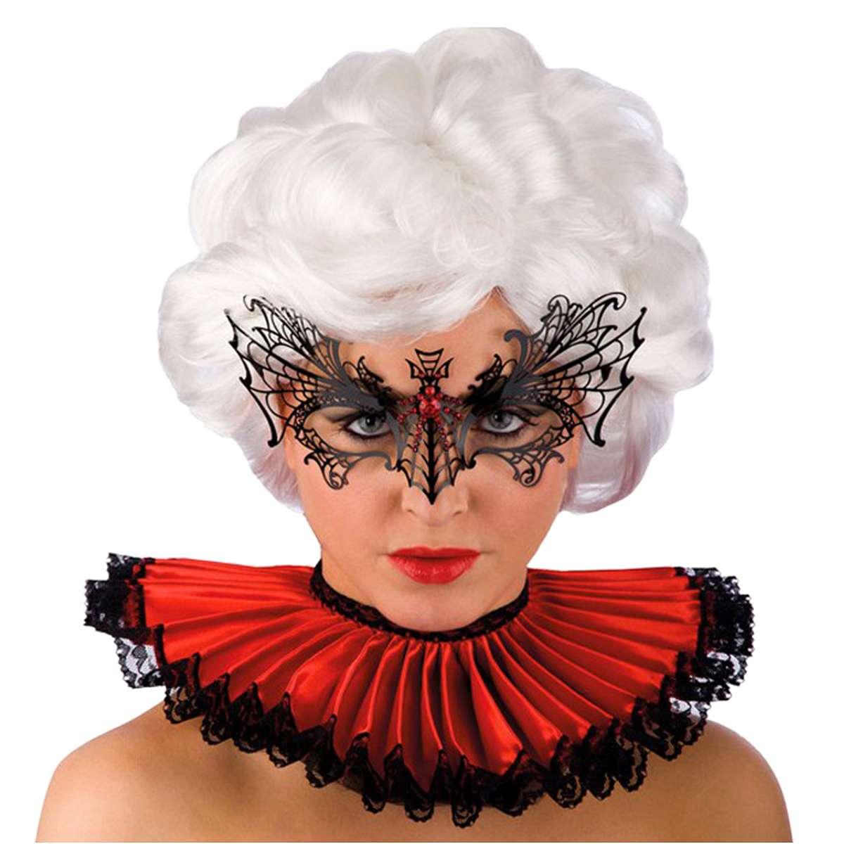 Gorgiera Tessuto Rosso Con Merletto Nero |Carnival Toys