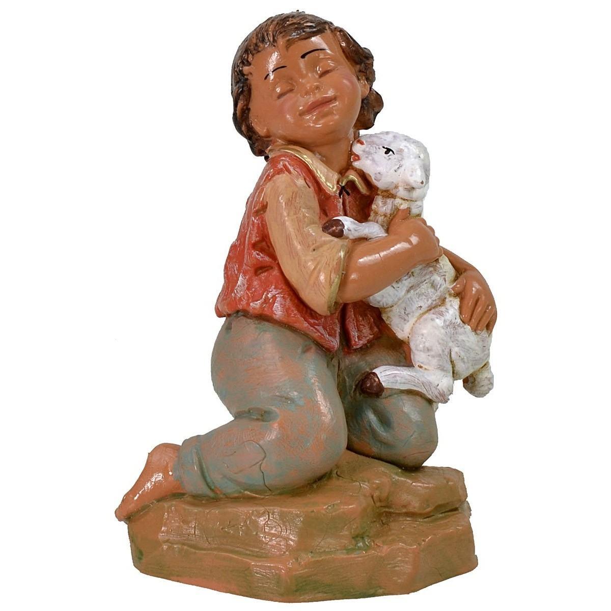 Statua cm.30 Bambino con Agnello in Braccio | Fontanini