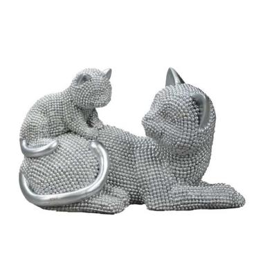 Gatto Sparky Con Cucciolo cm.19x9x13