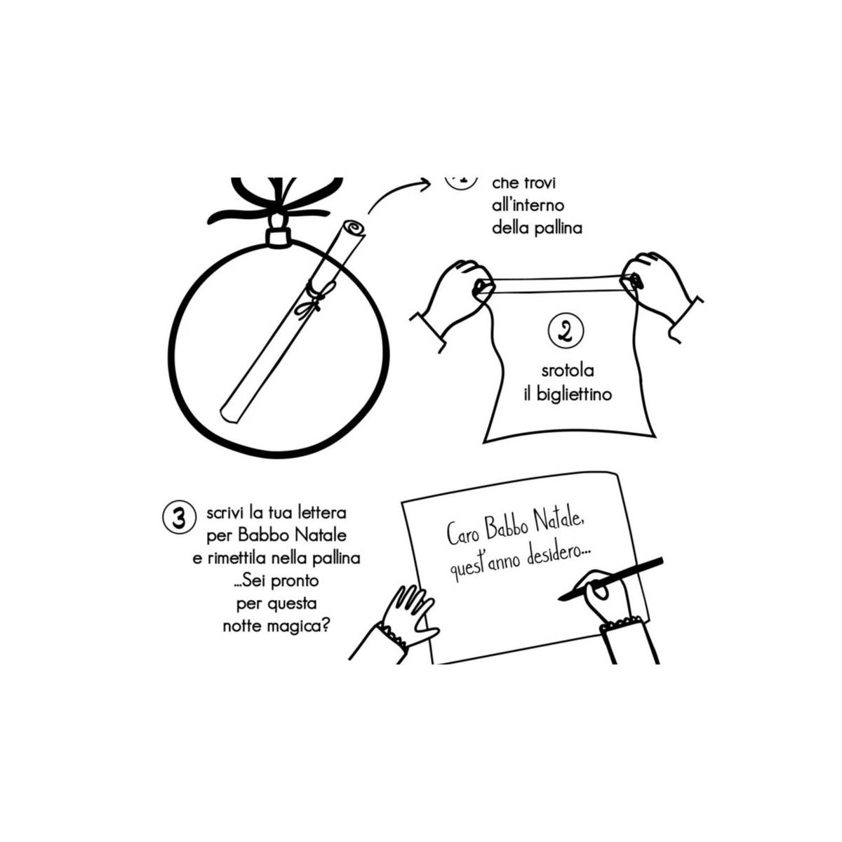 Pallina Natale Vetro cm.Ø12 con Scritta La mia Letterina |Simple